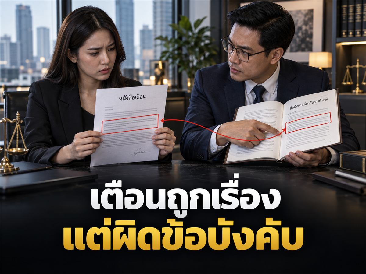 HR ออกหนังสือเตือนถูกเรื่อง แต่แพ้เพราะข้อบังคับบริษัทเขียนอีกแบบ: ตรวจ 3 ชั้นก่อนลงนาม