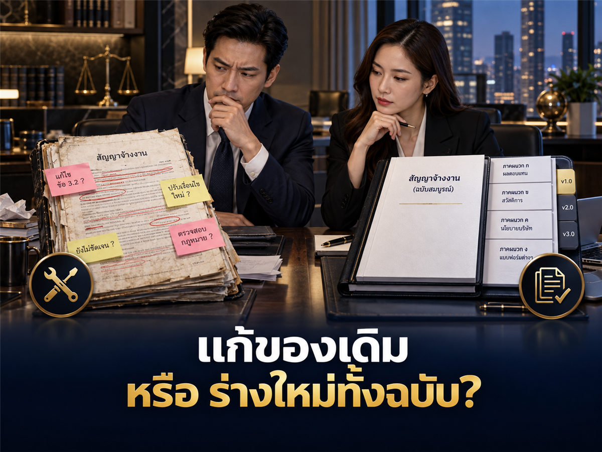 บริษัทแบบไหนควร “แก้ของเดิม” และบริษัทแบบไหนควร “ร่างสัญญาจ้างใหม่ทั้งฉบับ”
