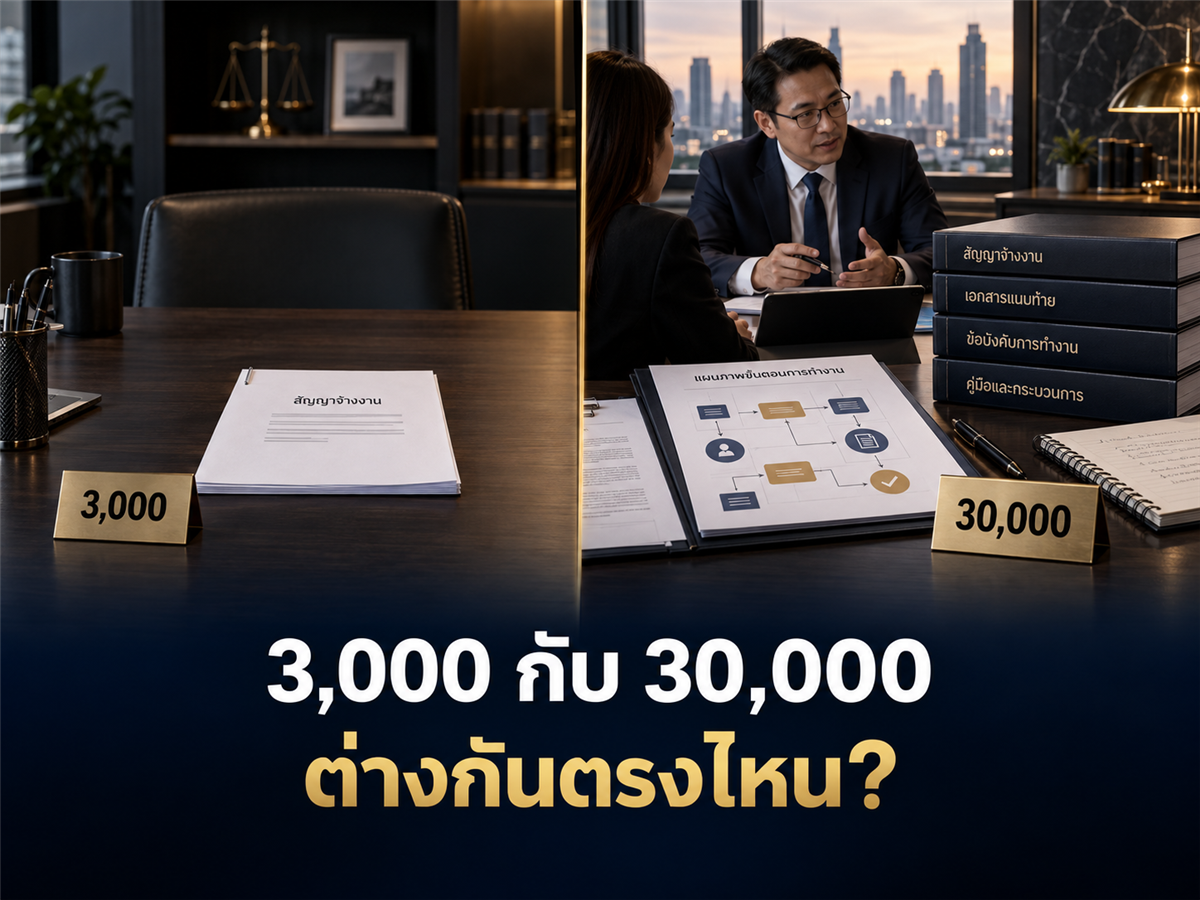 ร่างสัญญาจ้างราคา 3,000 กับ 30,000 ต่างกันตรงไหน? ไม่ใช่จำนวนหน้า