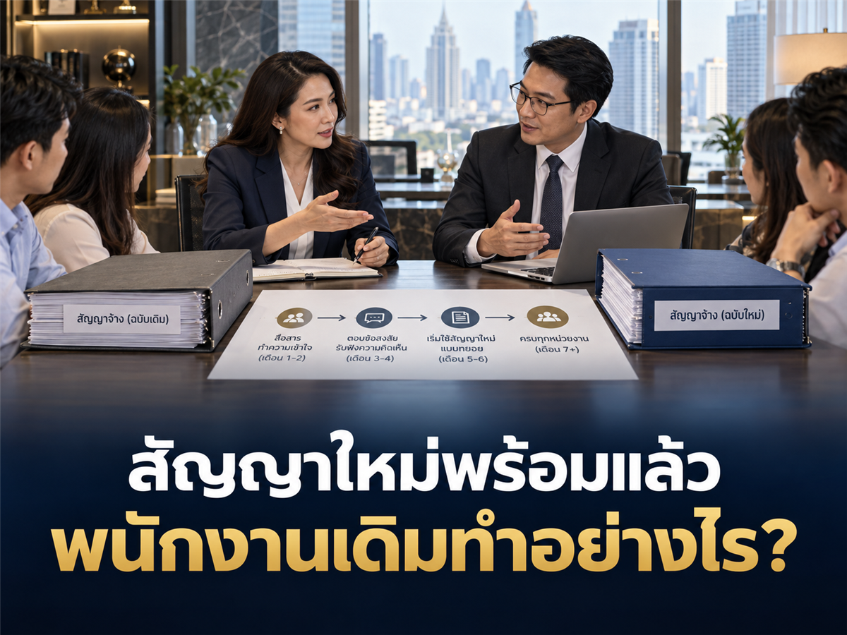 สัญญาจ้างฉบับใหม่พร้อมแล้ว จะนำไปใช้กับพนักงานเดิมอย่างไรไม่ให้เสี่ยงเปลี่ยนสภาพการจ้าง