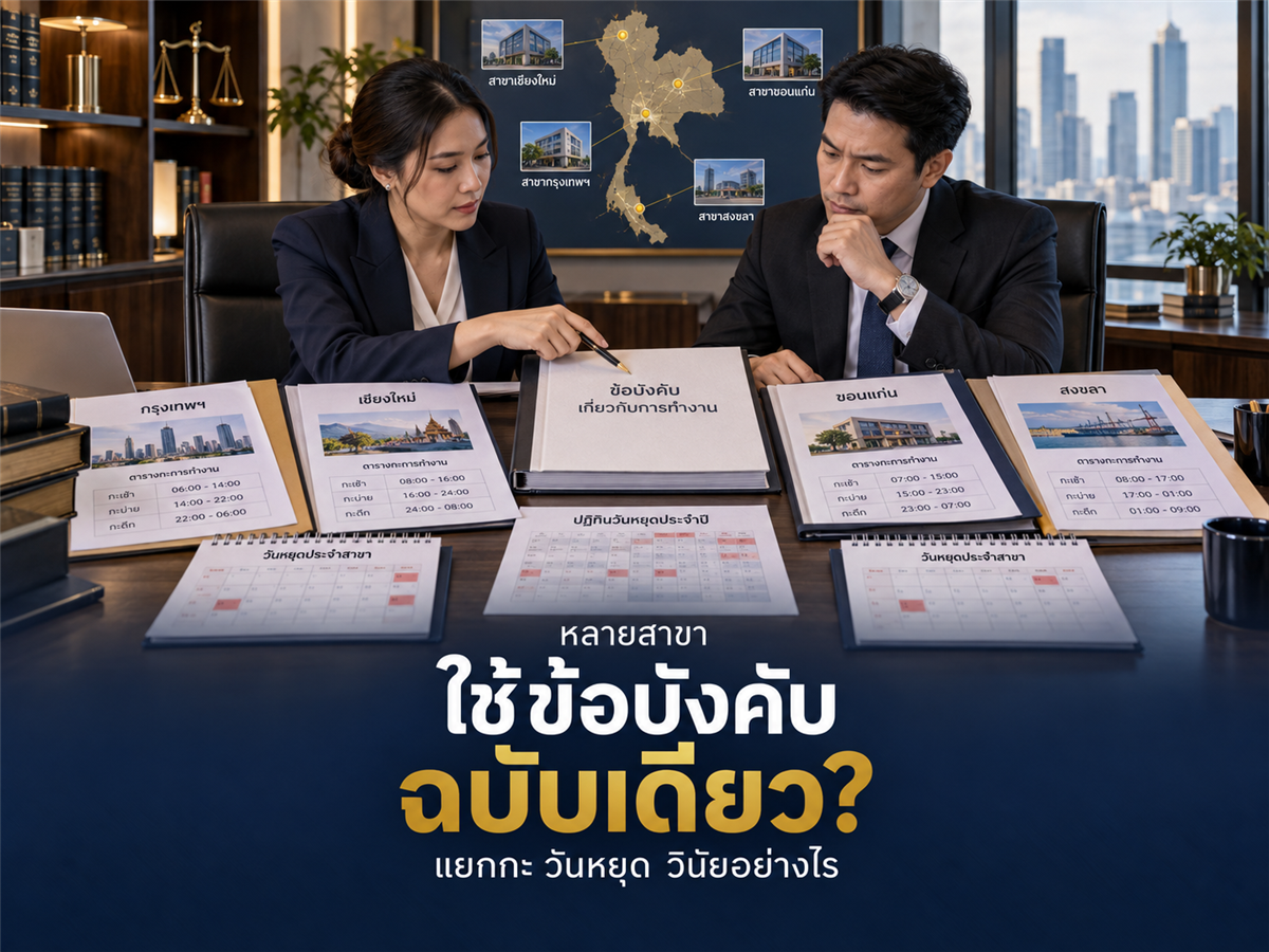 บริษัทมีหลายสาขา ต้องใช้ข้อบังคับเกี่ยวกับการทำงานฉบับเดียวกันไหม? แยกกะ วันหยุด และวินัยอย่างไร