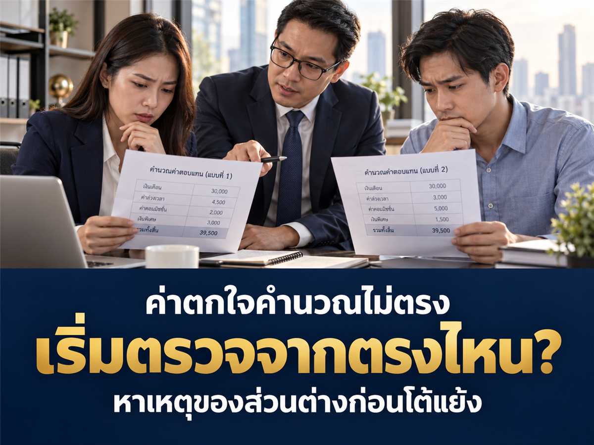 บริษัทกับพนักงานคำนวณค่าตกใจไม่ตรงกัน ต้องใช้เอกสารอะไรตรวจหาจุดต่าง?