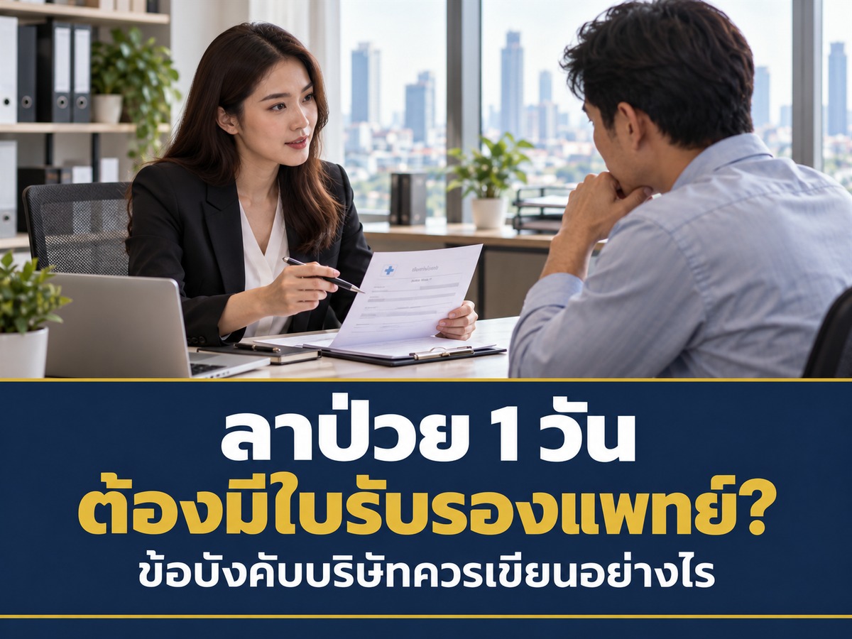 ลาป่วย 1 วันต้องมีใบรับรองแพทย์ไหม? ข้อบังคับบริษัทควรเขียนหลักฐานการลาอย่างไร