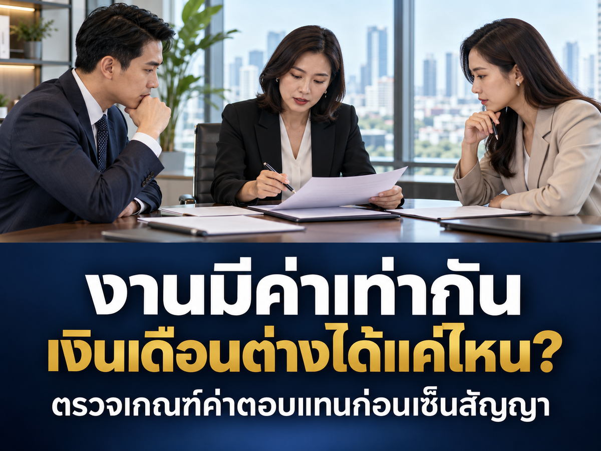 งานมีค่าเท่าเทียมกัน แต่เงินเดือนชายหญิงต่างกัน บริษัทต้องตรวจเกณฑ์ค่าตอบแทนในสัญญาอย่างไร?